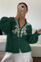 Everyday Luck Floral Embroidered Cotton Top - 5 Colors