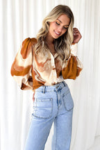 Help You Out Print Collared Long Sleeve Top - 3 Colors