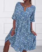 Victoria Aesthetic Half Sleeved Dress Made of Floral Cotton Material Chic Silhouette Collection
