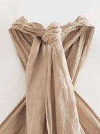 Cotton & Linen Crisscross Neckline Dress