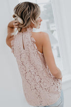 Beautiful in Lace Halter Neck Top - 4 Colors