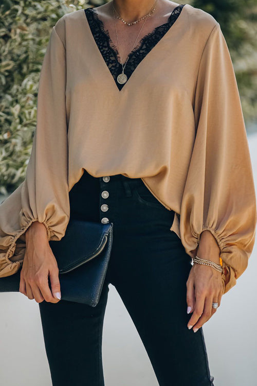 Date Night Out Lace Balloon Sleeve Top - 3 Colors