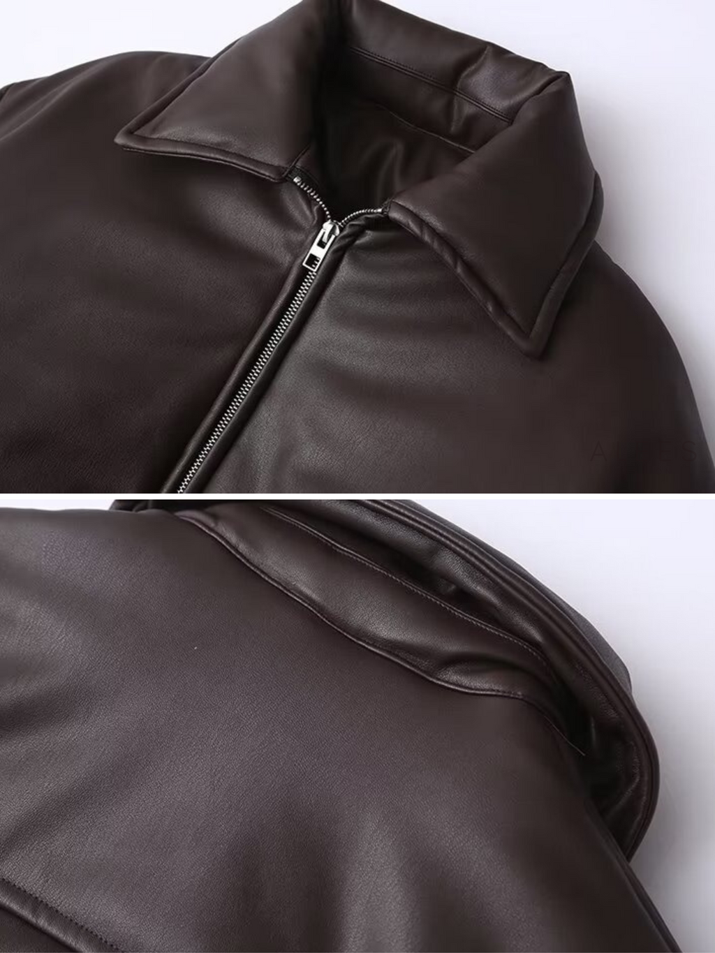 Alizay Faux Leather Puffer Jacket
