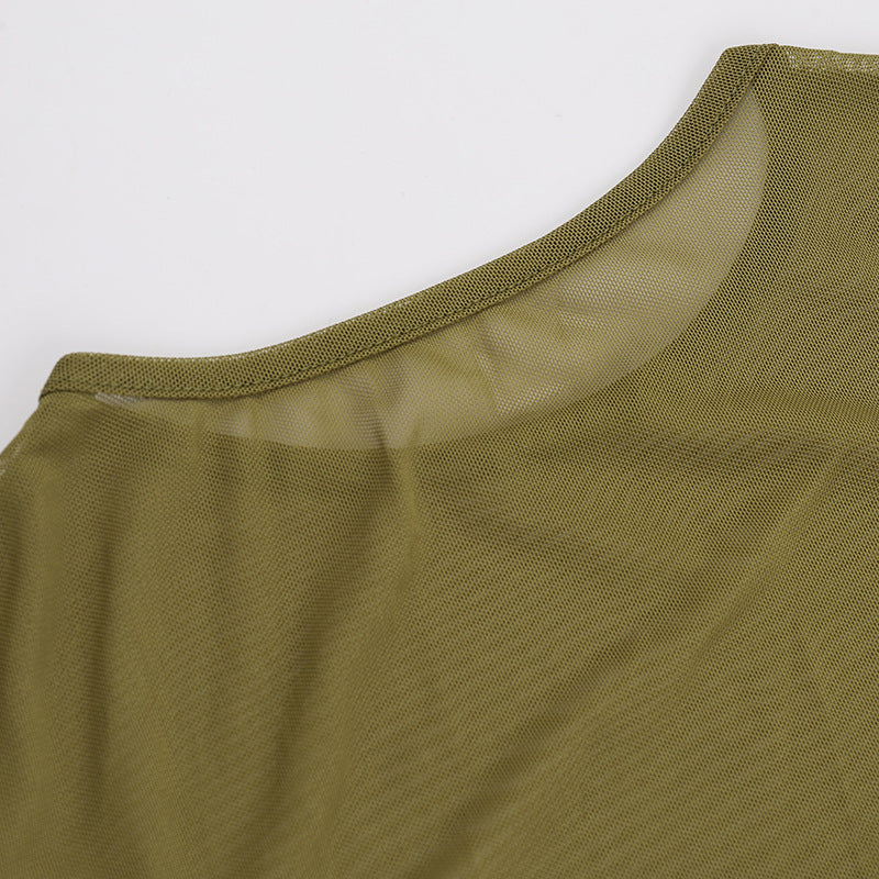 Marysh Mesh Bodycon Dress Yellow