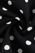 Polka Dot V-Neck Puff Sleeve Bodycon Maxi Dress
