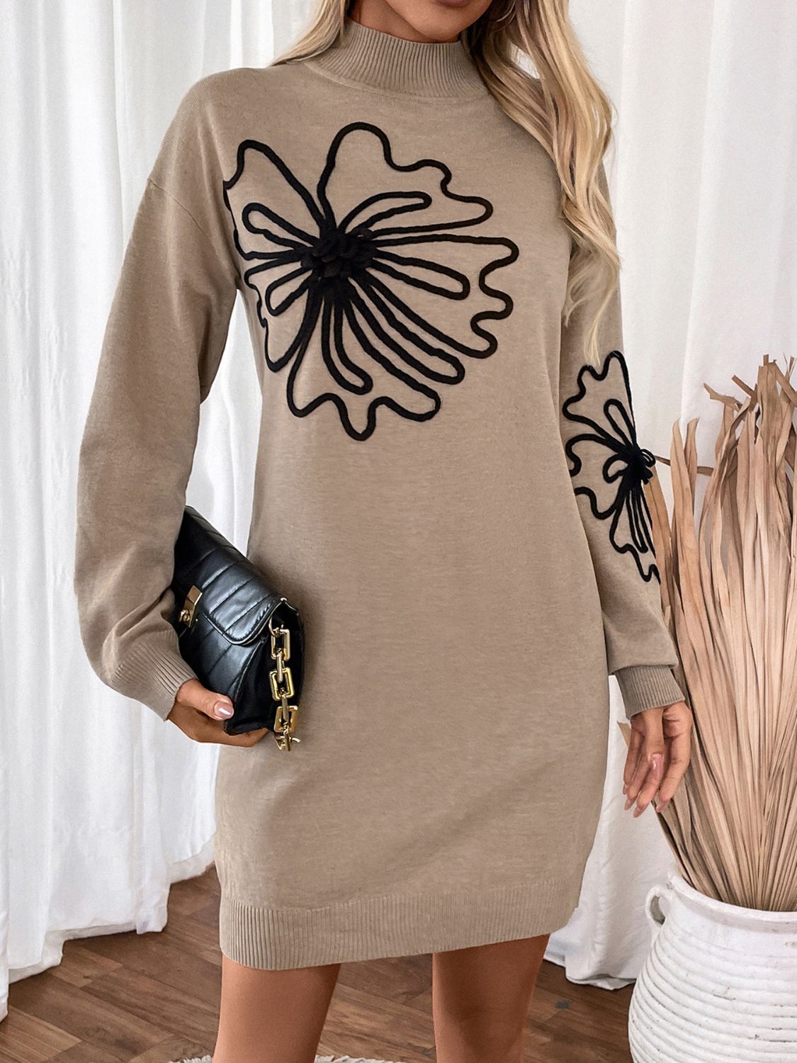 Cornelia Perfee Floral Sweater Dress with Modern Everyday Styling