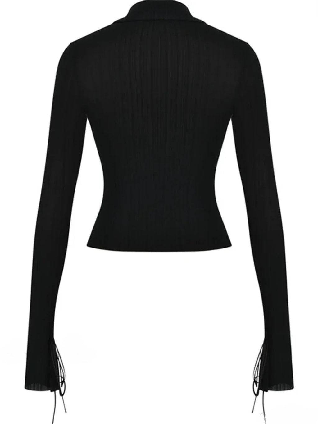 Long Sleeve Casual Turn-Down Collar Button-Down Knit Top