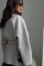 Solid Belted Wool Longline Coat