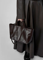 Corvina - Structured Leather Tote with Crossbody Strap