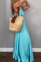 Sleeveless Lace-up Maxi Dress Backless Dress