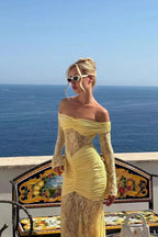 Sexy Lace Patchwork Mermaid Lace Dress