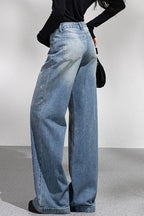 Sparkly Rhinestone Loose Wide Leg Jeans