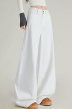 Wide Leg Flare High Waist Fleece Lined Jeans