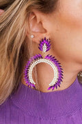 Geometric Peacock feather earrings