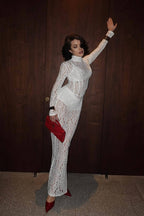 Sexy Lace Cutout Sheath Reception Dress