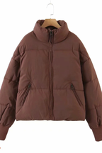 Stand Collar Zipper Pocket Thick Warm Cotton Jacket