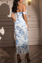 Off Shoulder Corset Mesh Mermaid Floral Dress