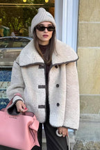 Oversized Sherpa Collar Plush Coat