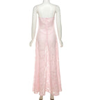 Fishbone halter dress crushed flower dress