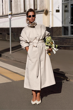Relaxed Silhouette Stand Collar Petite Chic Overcoat