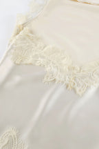 Lace Sleeveless Draped Collar Halter Mini Dress