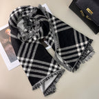 Classic Checkered Wool Blend Scarf