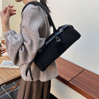 Stylish Long Lock Solid Color Elegant Shape Underarm Bag
