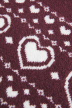 Heart Fair Isle Striped Long Sleeve Knit Sweater