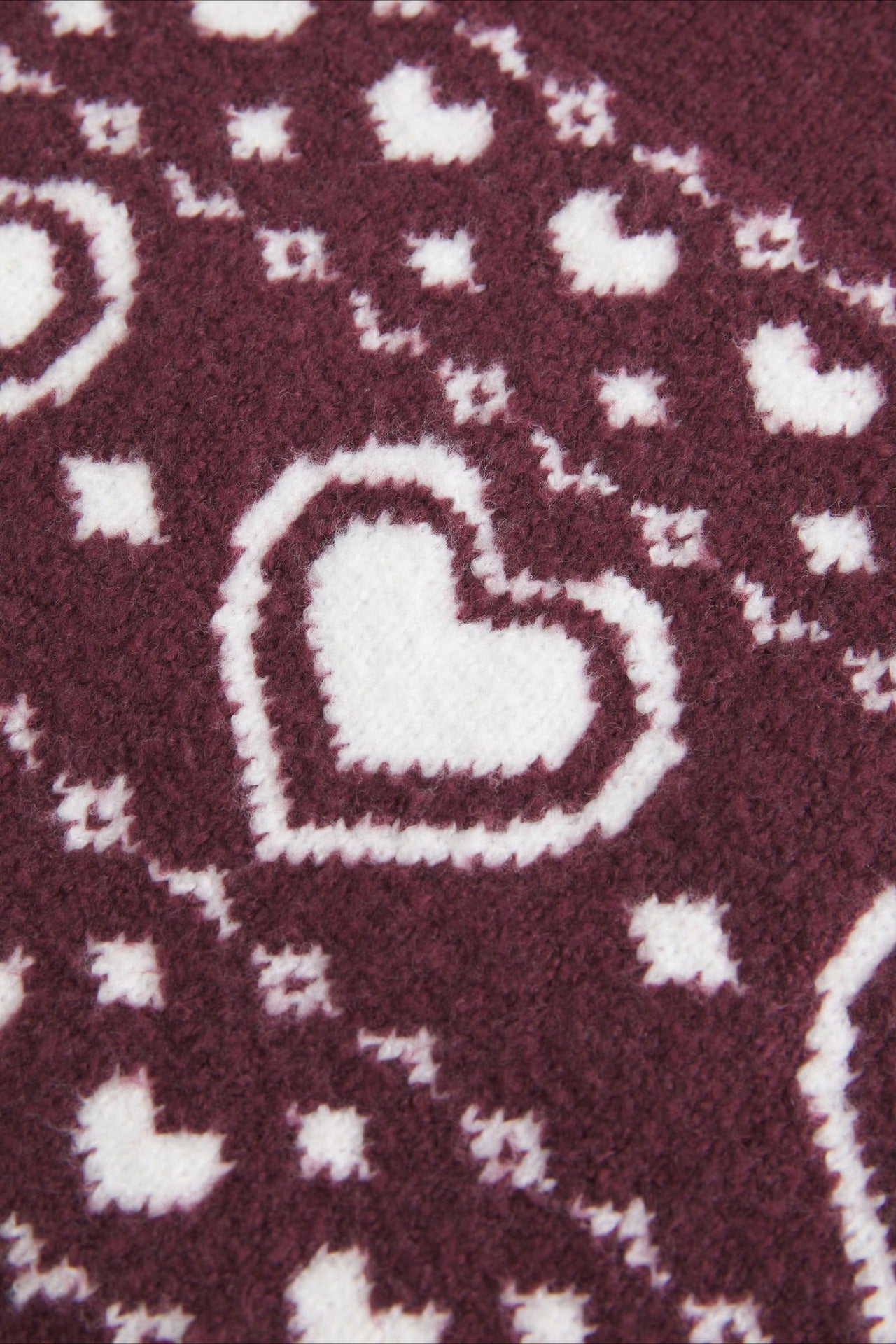 Heart Fair Isle Striped Long Sleeve Knit Sweater