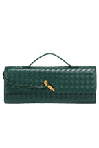 Woven Soft Leather Horizontal Square Accordion Bag