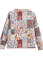 Printed Cotton Jacket + Vest + Skirt Set