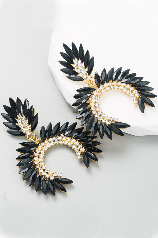 Geometric Peacock feather earrings
