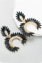 Geometric Peacock feather earrings