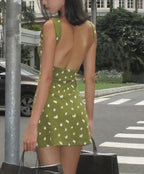 Floral Sleeveless Slim Backless Mini Dress