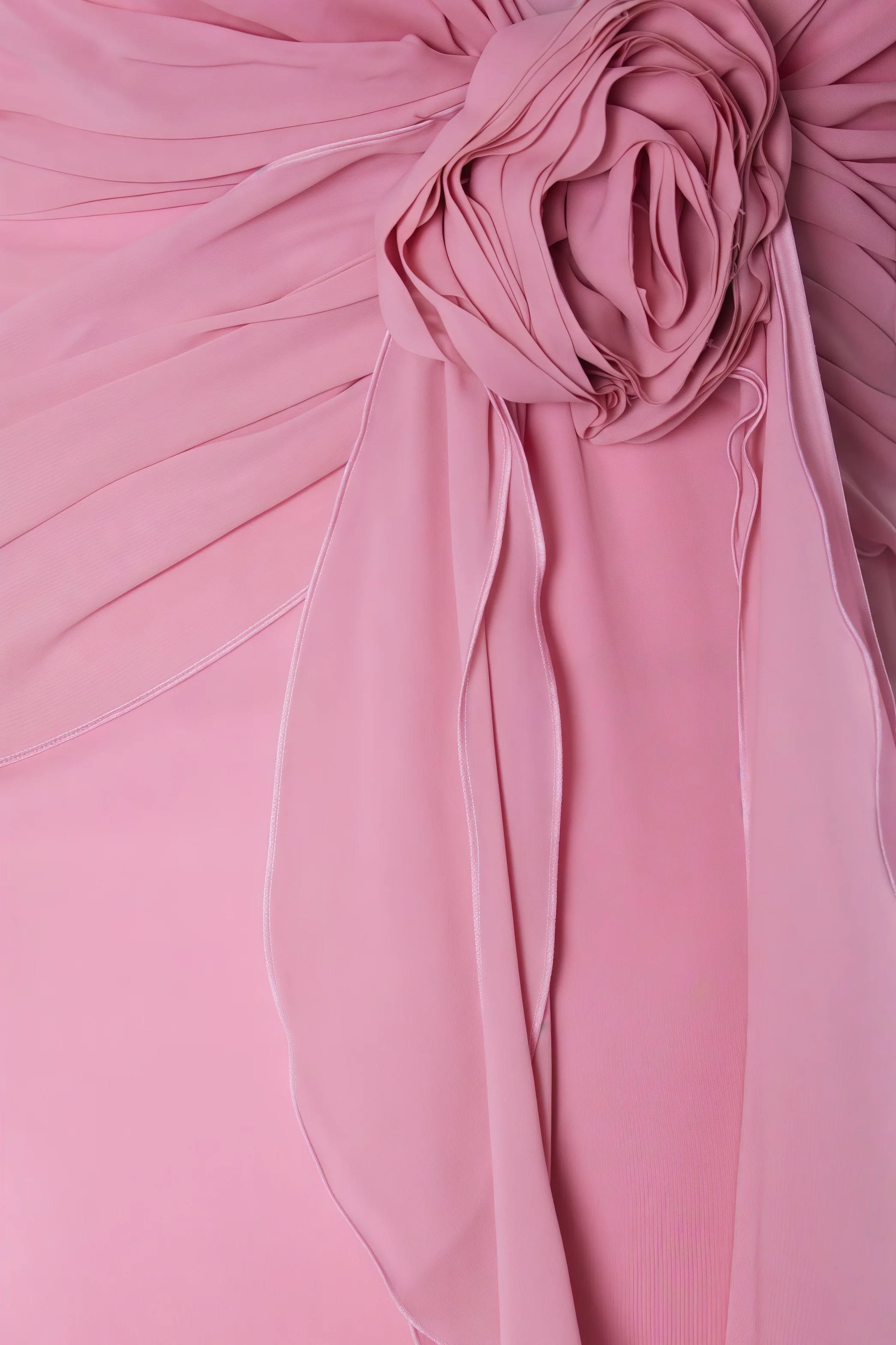 Xinia Pink 3D Flower Backless Maxi Dress
