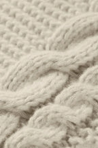 Oversized Cable Knit Crew Neck Sweater