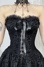 Strapless Train Hem Gothic Dress