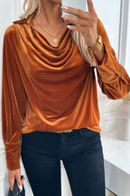 Solid Color Velvet Long-sleeved Casual Loose Shirt