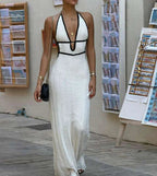 Knit Halter Bandage Maxi Dress