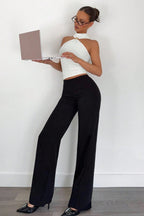 High Neck Metal Ring Sleeveless Off Shoulder Tank Top