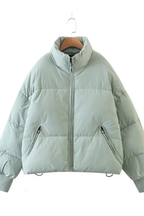 Stand Collar Zipper Pocket Thick Warm Cotton Jacket