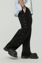 Vintage Rivet Drawstring Casual Sweat Pants