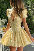 Ruffled V-Neck Floral Dress