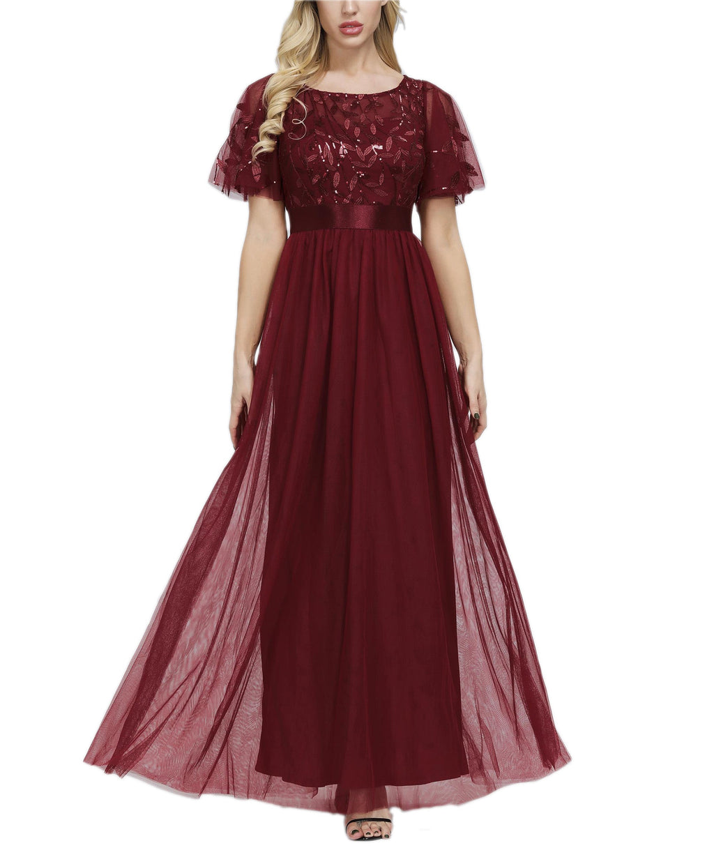 A Line Empire Elegant Party Wear Prom Dress