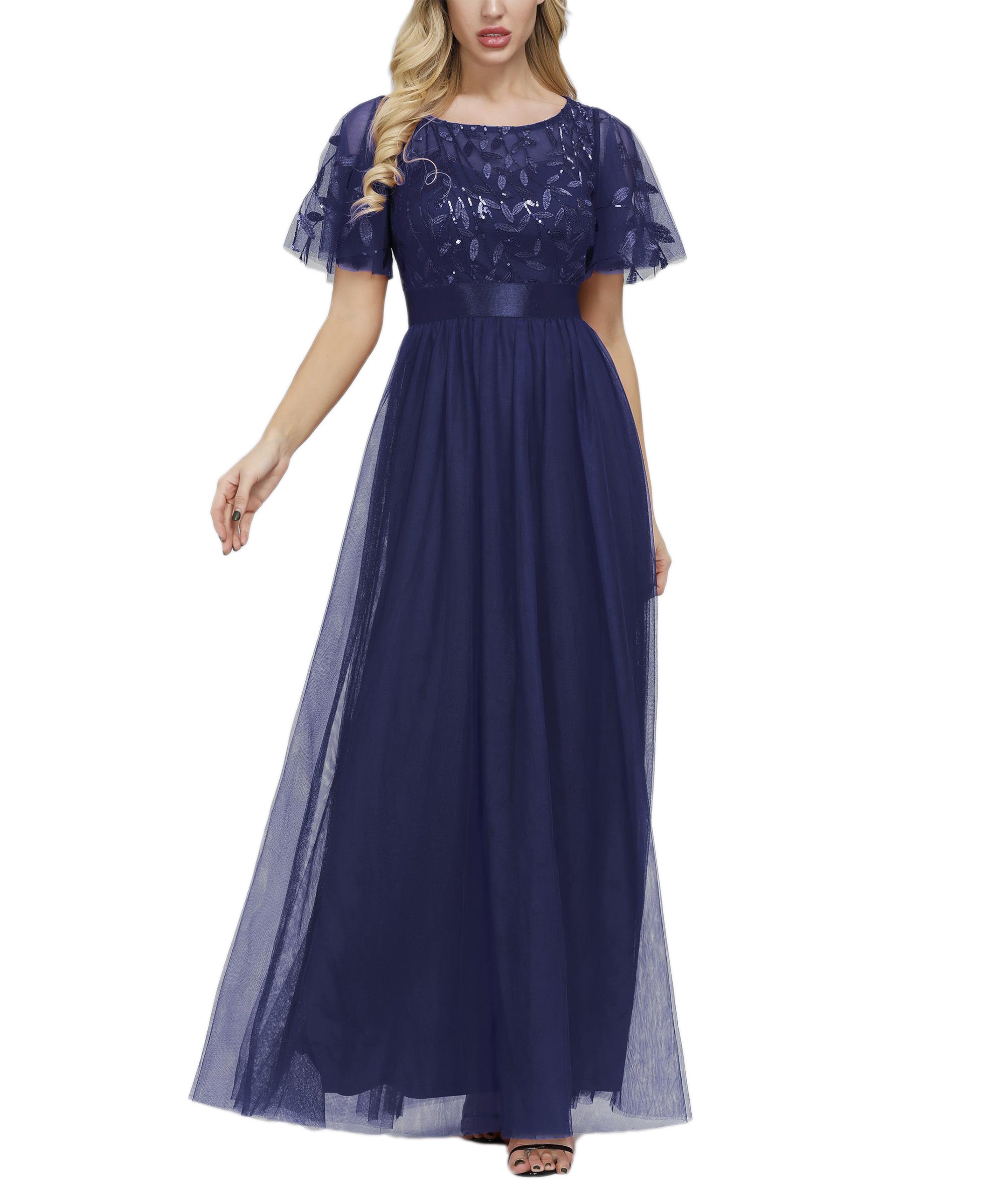 A Line Empire Elegant Party Wear Prom Dress