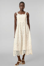 Harlin White Floral Lace Maxi Dress