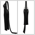 High Neck Satin Bareback Sleeveless Long Dress
