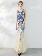 Fishtail Sequin long evening dress