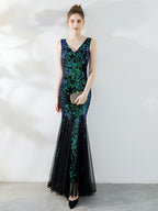Fishtail Sequin long evening dress