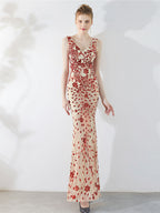 slim long evening dress
